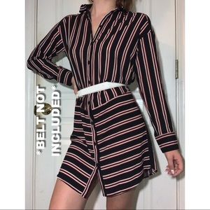 Long Sleeved Sheer Red White and Blue Dress